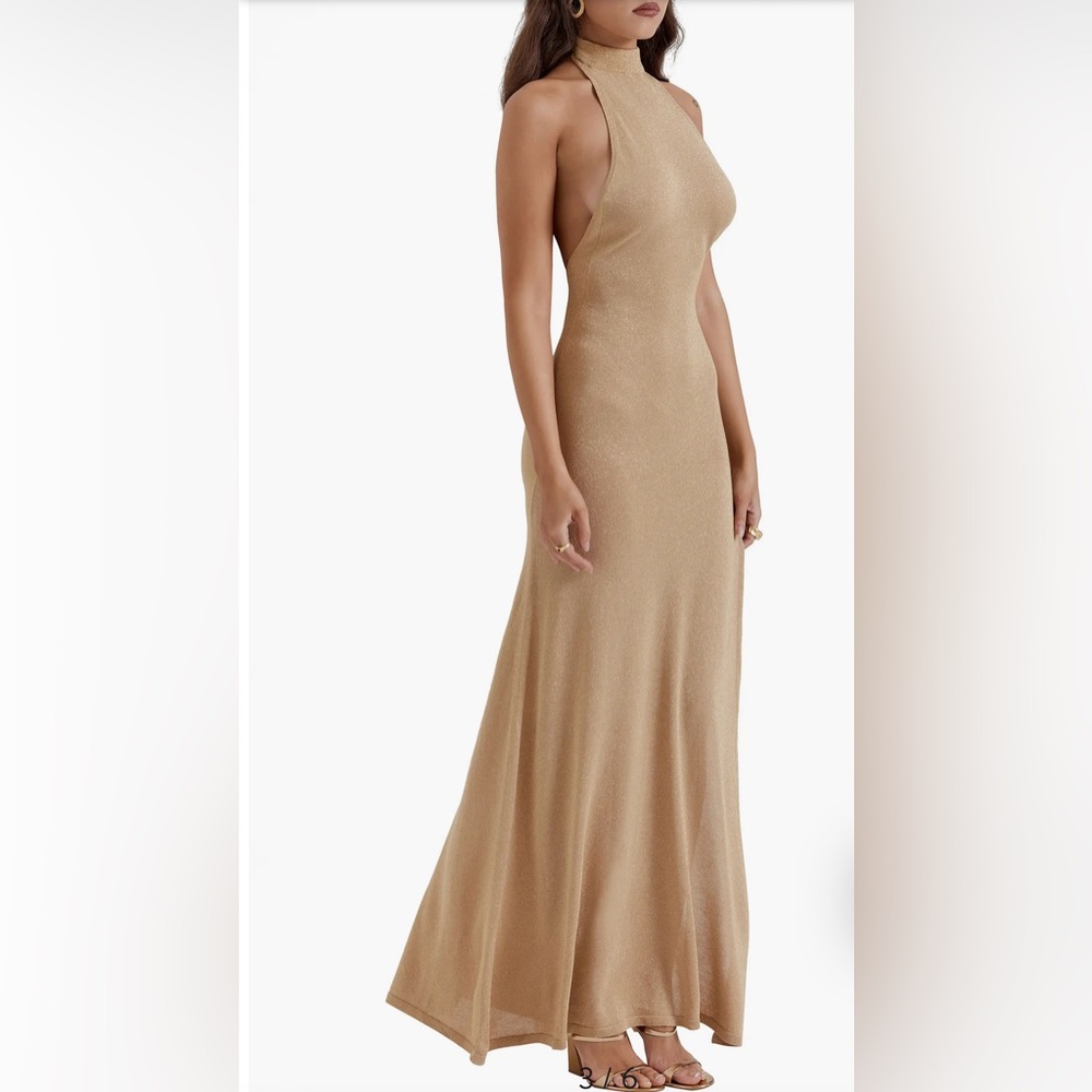 BRAND NEW House of CB “Selia” Gold Knit Maxi Dress